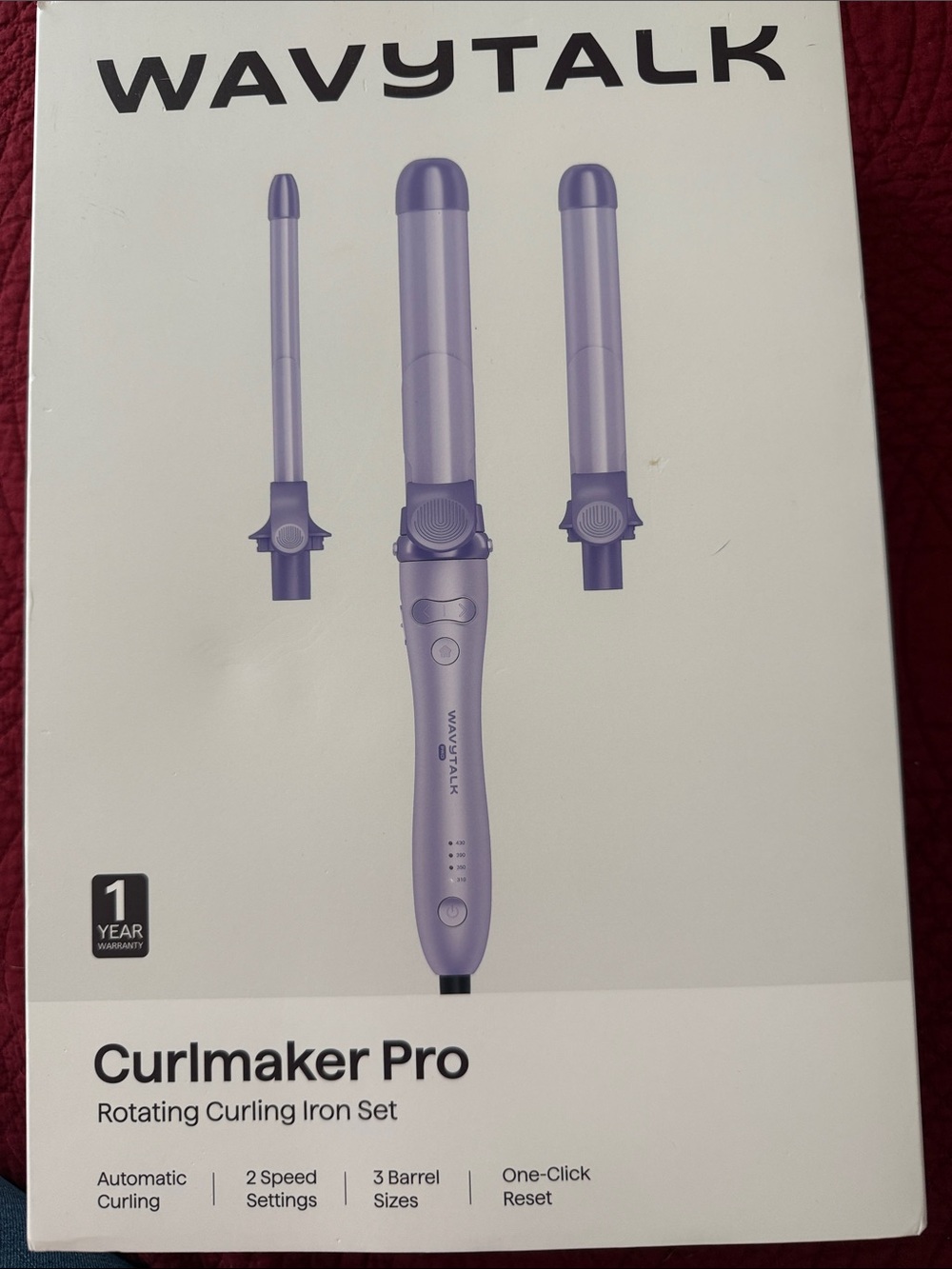 WAVYTALK Curlmaker Pro Rotating Curling Iron - Lavender